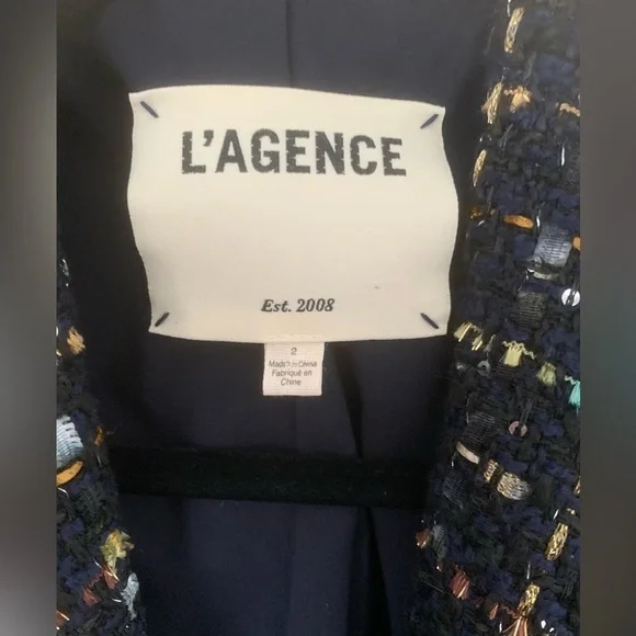 CURRENT SEASON L'Agence Jayda sequin-embellished tweed blazer